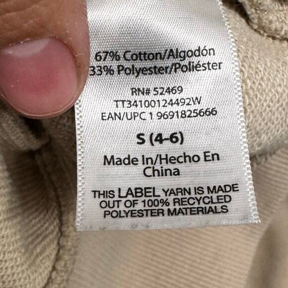 Time and Tru Tan Pullover Sweatshirt Size Small Cozy Funnel Neck Pocketed Women - Picture 7 of 7